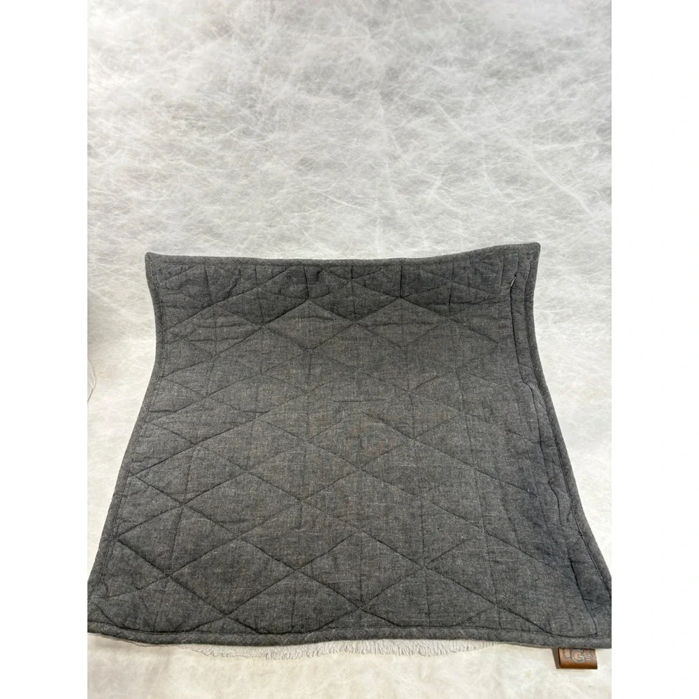 UGG Charcoal Grey Quilted Diamond Faux Fur Reverse Euro Pillow Cover 26x26
